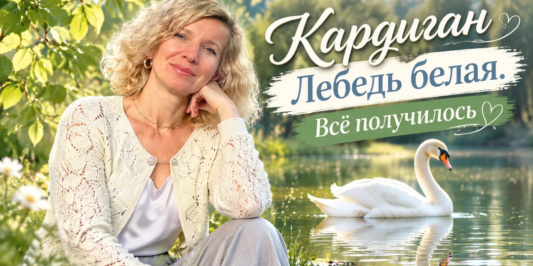 Кардиган из 6-угольных мотивов «Лебедь белая»