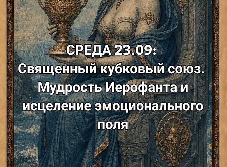 Кубковый союз и мудрость Иерофантa. Прогноз на среду 23.09: Король и Королева Кубков запечатывают дом от невзгод.
