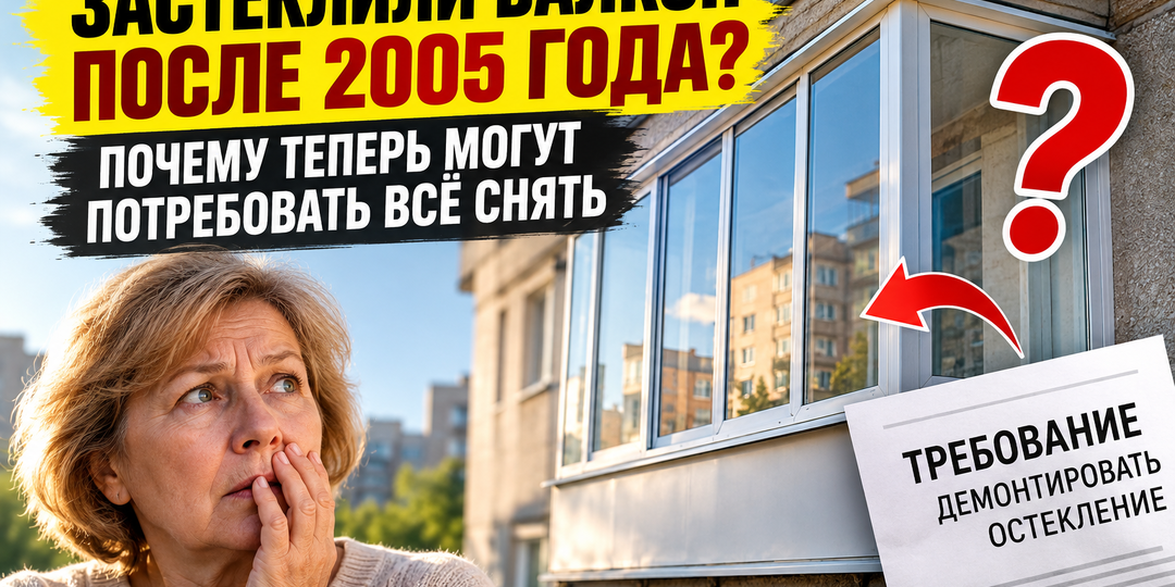 Застеклили балкон после 2005 года? Почему теперь могут потребовать всё снять