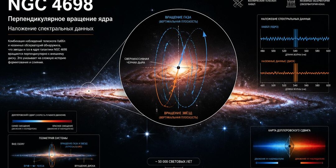 Незримый хаос в сердце идеальной спирали: что скрывает галактика NGC 4698