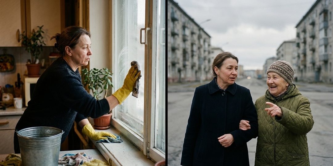 Дочь пятнадцать лет летала к матери мыть окна. Мать не пустила ее на кухню
