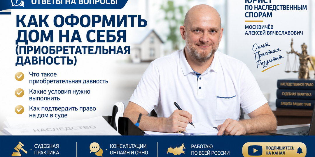 КАК ОФОРМИТЬ ДОМ НА СЕБЯ (ПРИОБРЕТАТЕЛЬНАЯ ДАВНОСТЬ)