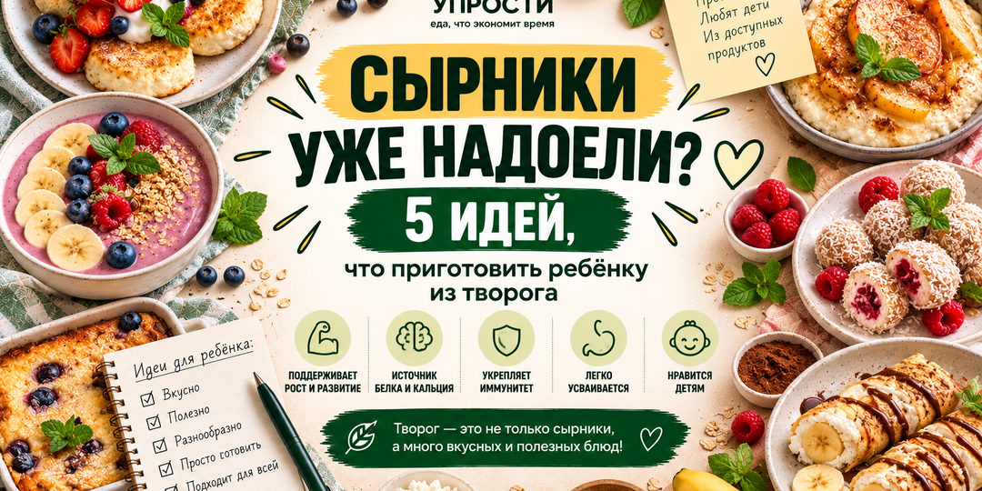 Что приготовить ребёнку из творога, кроме сырников: 5 простых идей