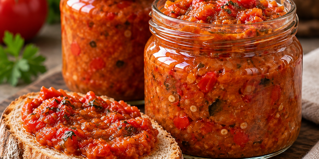 Очень вкусная заготовка на зиму : Запеченные помидоры с баклажанами и перцами.
