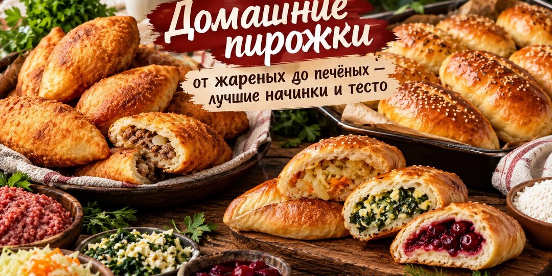 Домашние пирожки. От жареных до печёных — лучшие начинки и тесто