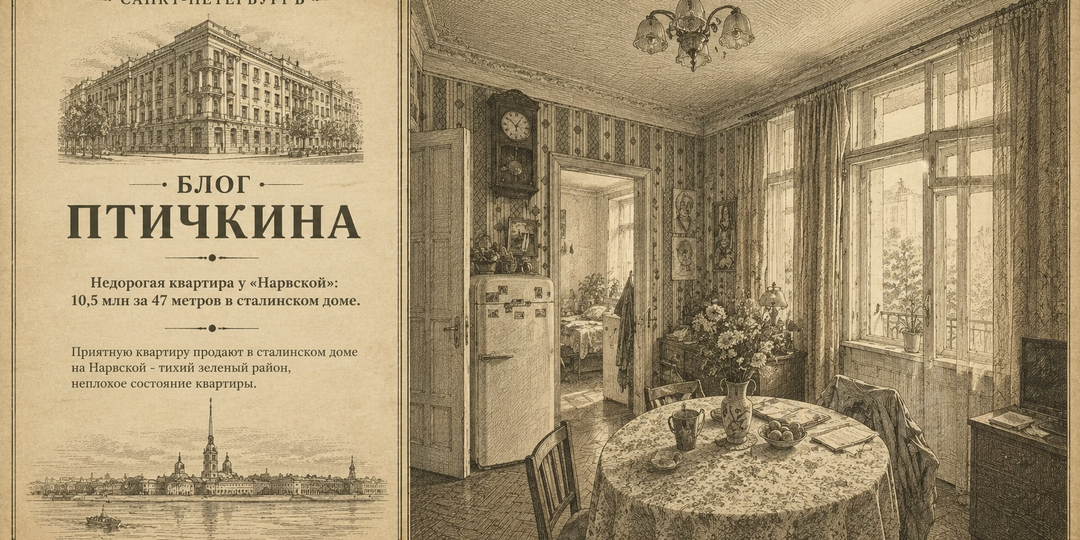 Недорогая квартира у «Нарвской»: 10.5 миллионов за 47 метров в сталинском доме.