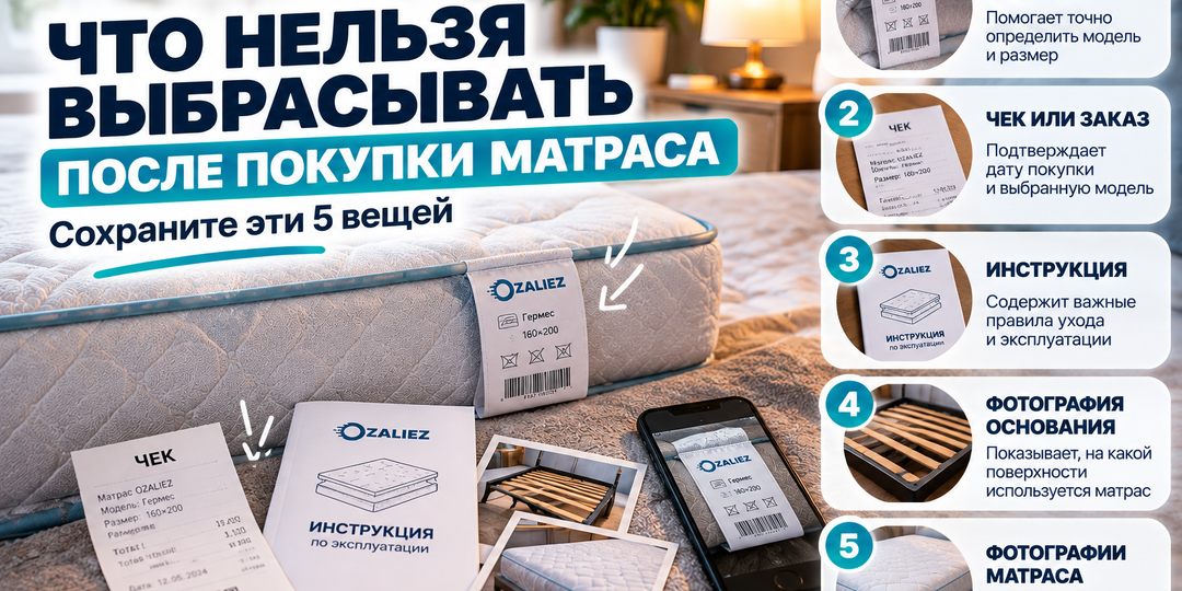 Что нельзя выбрасывать после покупки матраса: сохраните эти 5 вещей