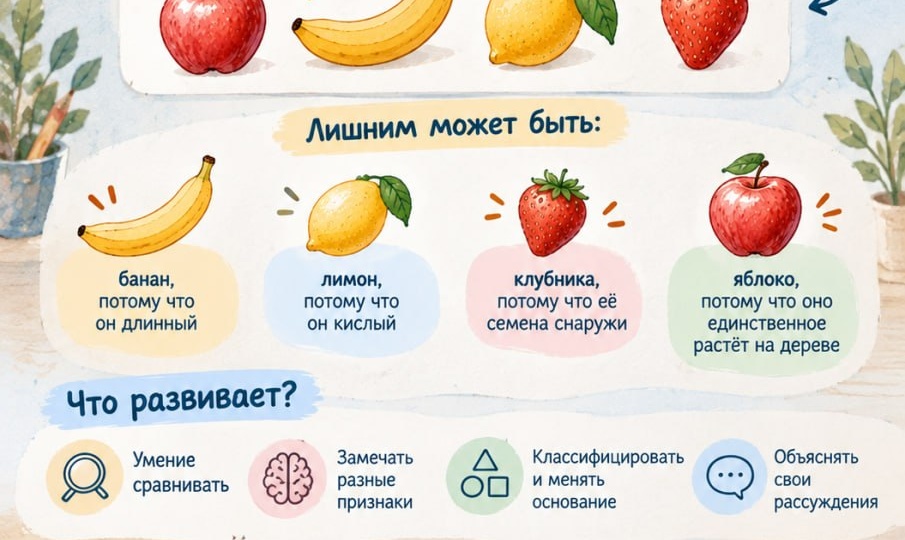 🧠 А что, если в игре «Найди лишнее»… нет неправильных ответов