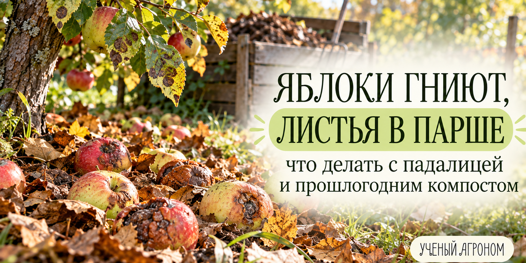 Яблоки гниют, листья в парше: что делать с падалицей и прошлогодним компостом