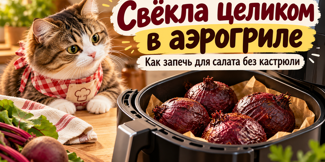 Свёкла целиком в аэрогриле: как запечь её для салата без кастрюли