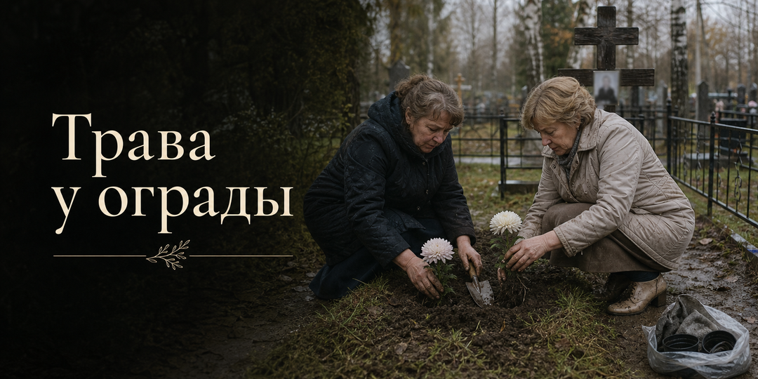 Трава у ограды