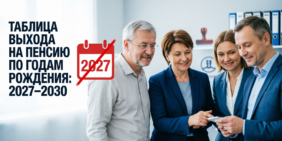 Таблица выхода на пенсию по годам рождения: 2027–2030