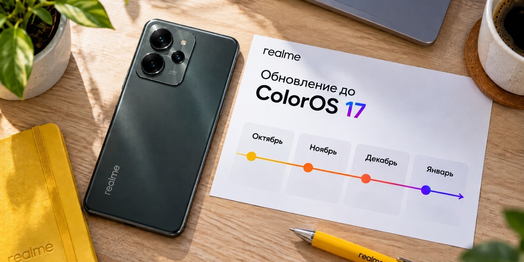 Смартфоны realme в России переходят на ColorOS 17: график обновления по моделям