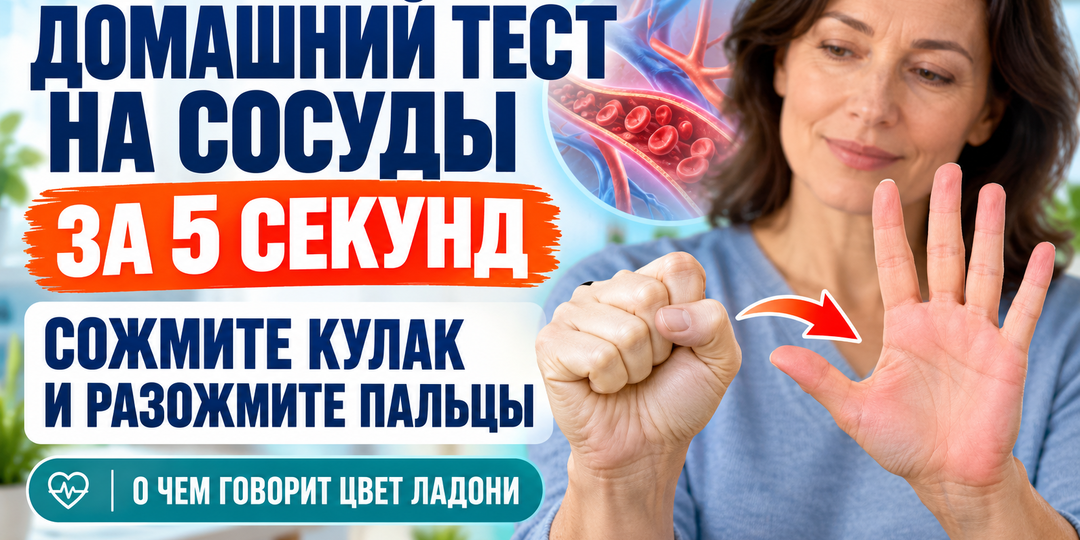 Домашний тест на сосуды за 5 секунд: сожмите кулак и разожмите пальцы - о чем говорит цвет ладони