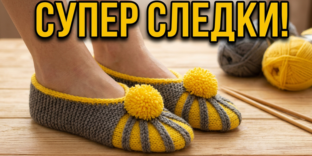 Простые следки спицами. Подробный мастер-класс.