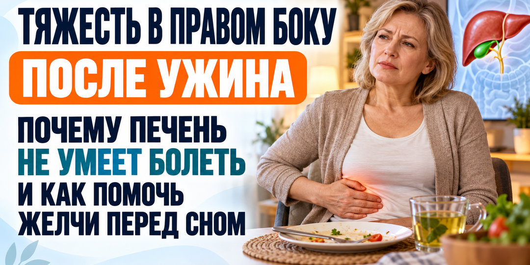 Вечером тяжесть справа под рёбрами: почему не стоит сразу винить печень и что проверить