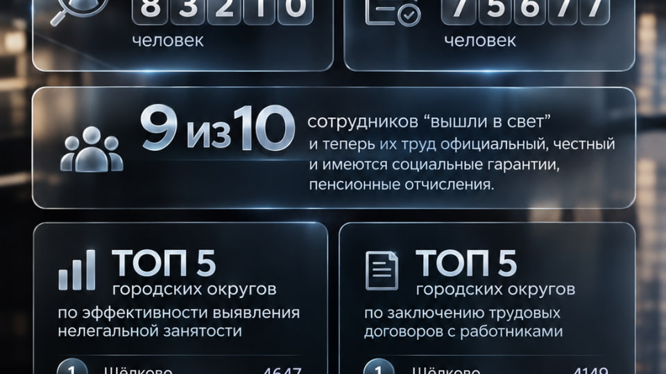 91% жителей Подмосковья легализовали свою деятельность в за 9 месяцев 2026 года