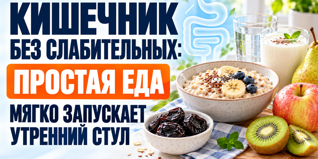 Кишечник без слабительных: почему кефир на ночь может вызывать брожение и какая простая еда мягко запускает утренний стул