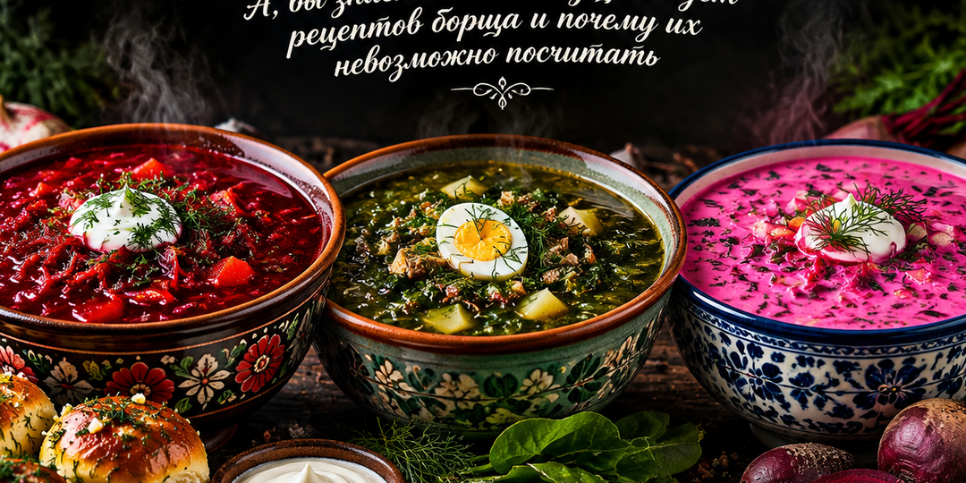 3 рецепта борща. А, вы знаете сколько существует рецептов борща и почему их невозможно посчитать