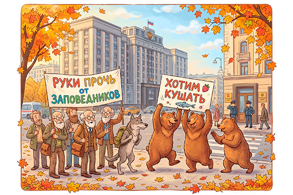 Медвежий бунт — следствие экологической катастрофы, к которой приводит государственная политика. Изображение Михаила Морозова, обозревателя «Труда».