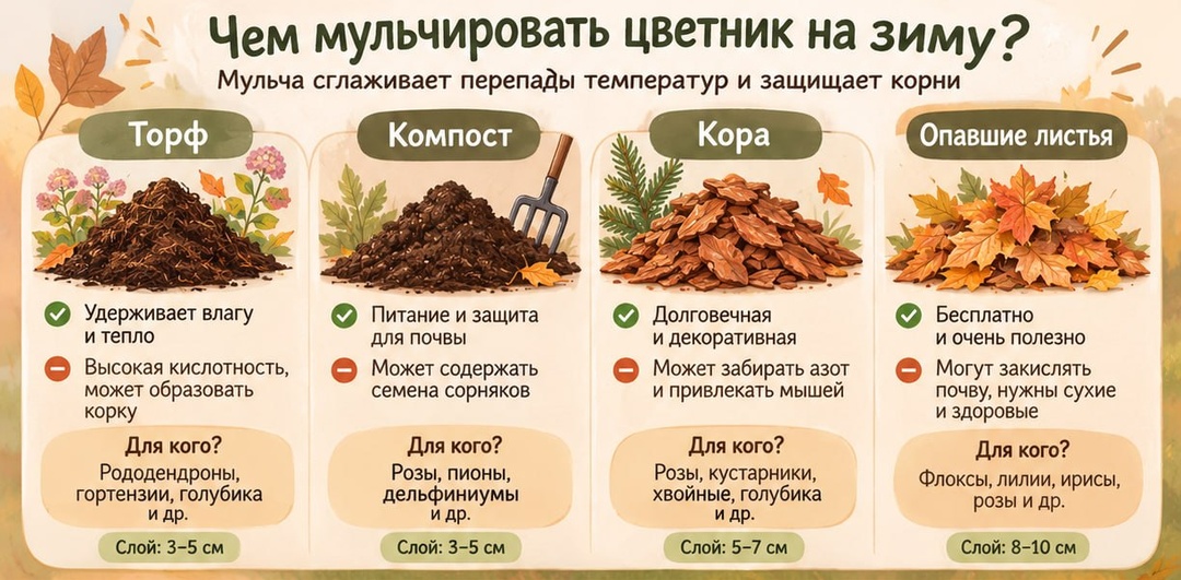 Разбираем четыре популярных материала для мульчирования цветника и то, для каких растений они подходят лучше всего