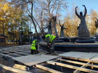 В Уфе завершают консервацию фонтанов на зиму