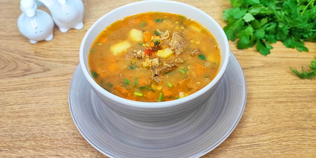 Готовлю узбекскую машхурду с мясом и овощами: такой густой и ароматный суп хочется есть снова и снова