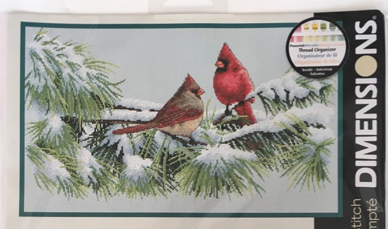 Набор для вышивания, счетный крест, Dimensions, Winter Cardinals (Зимние кардиналы)