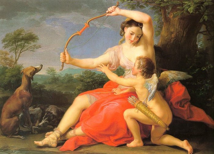 Pompeo Batoni (Italian, 1708-1787), Diana & Cupid, 1761