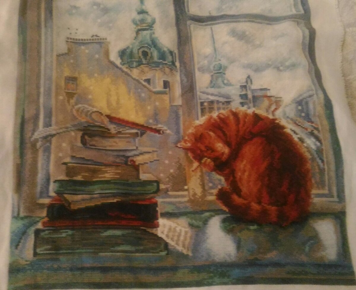 Постиранная вышивка. Мое фото.