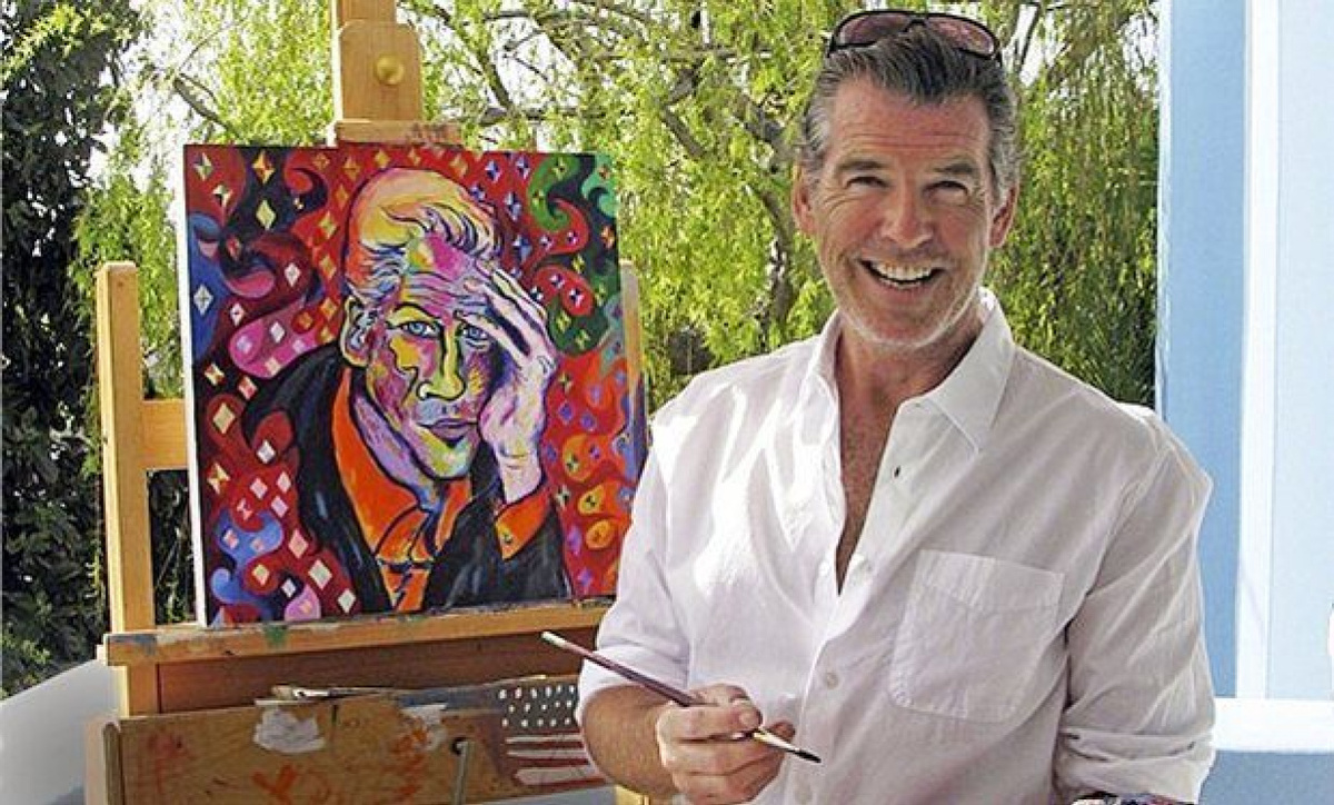 Пирс Броснан  и его картина 