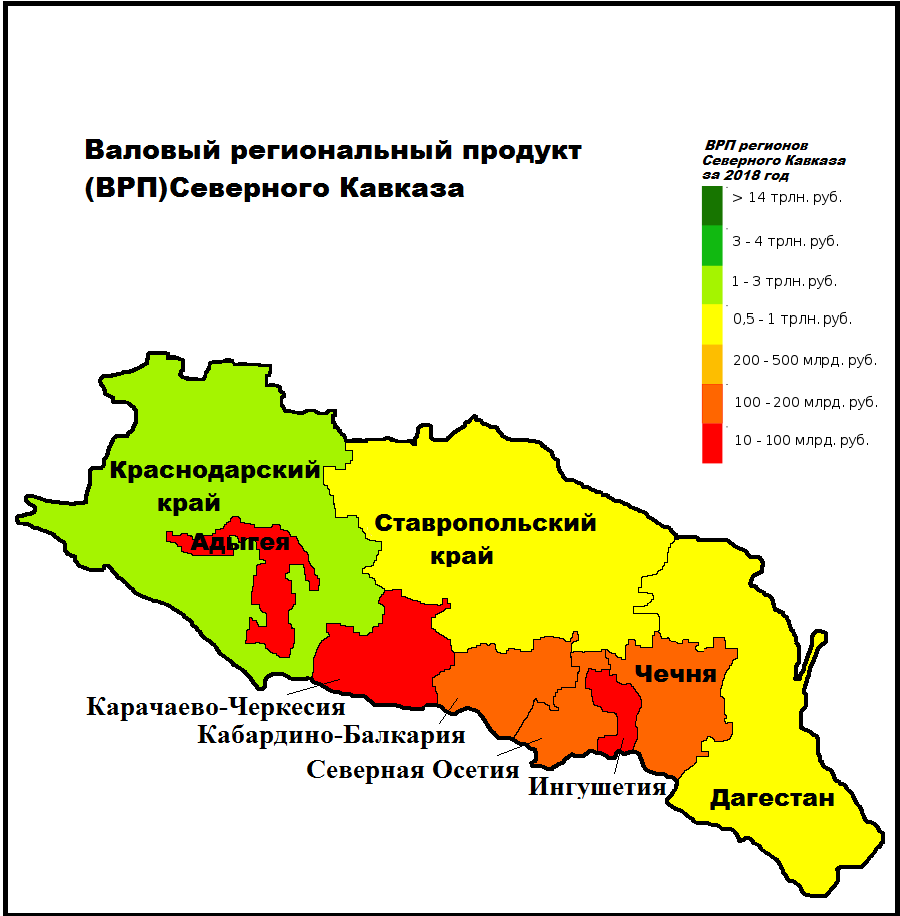 Карта северного кавказа