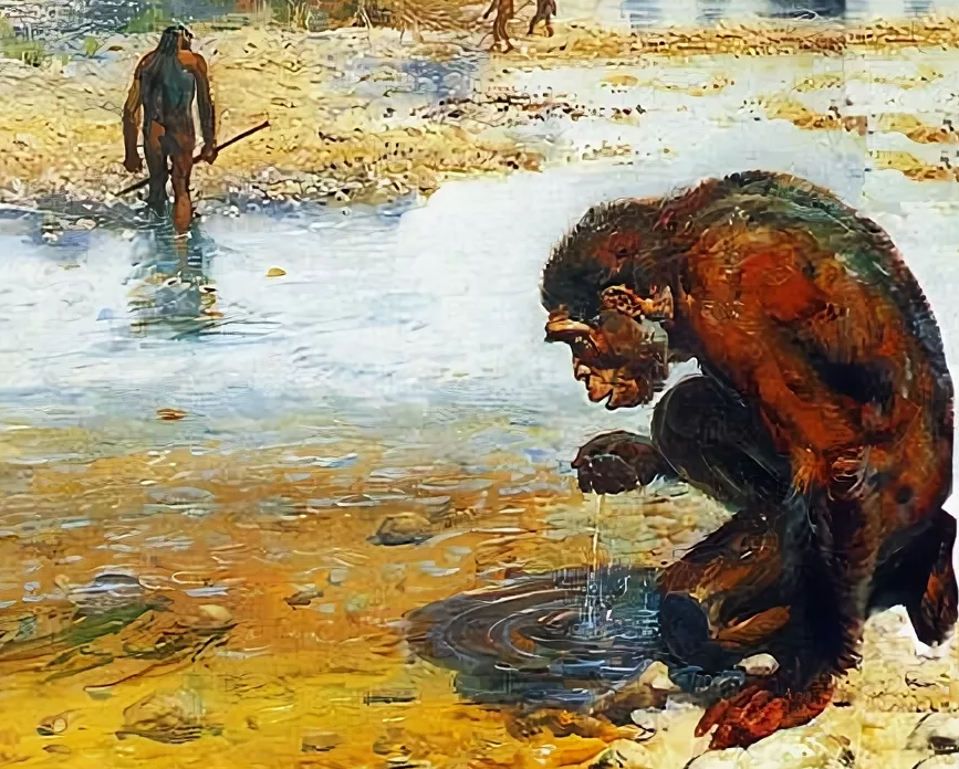 Предки человека в мангровых зарослях. Иллюстрация к теории Я. Линдблада