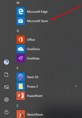 Открываю онлайн-магазин Microsoft Store в панели приложений