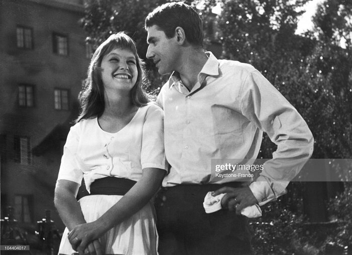 Марина Влади и Робер Оссейн в августе 1959. 