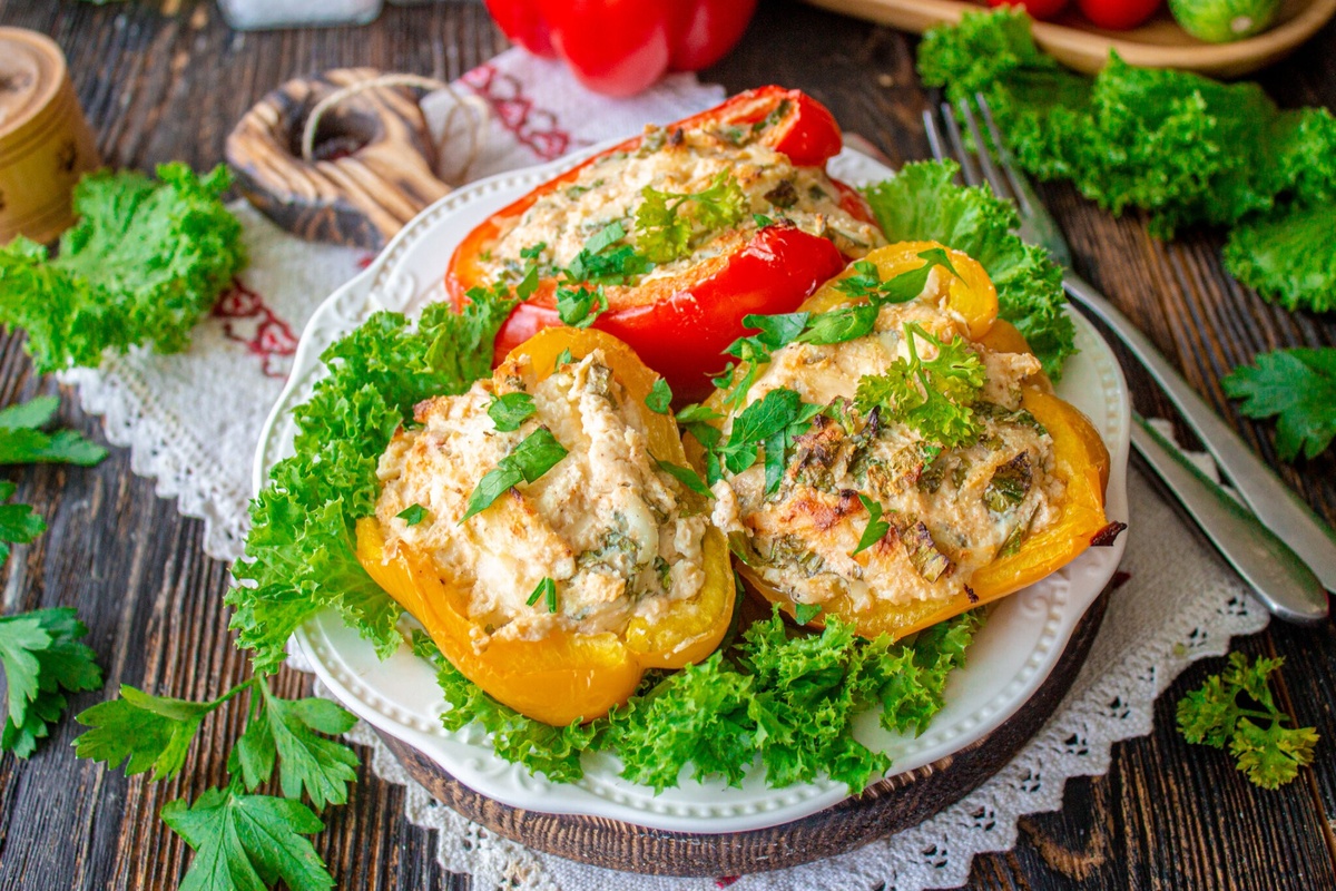 перец фаршированный с чечевицей