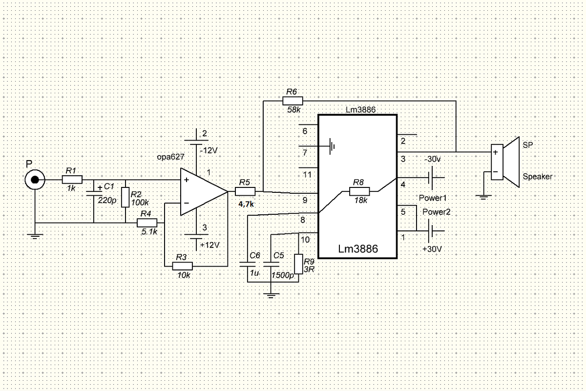 упрощенная схема усилителя 