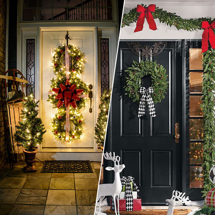 Новогоднее украшение интерьера. Украсить дом к новому году. Украсить лестницу к новому году. Украшение интерьера. Как оформить дом 2023.