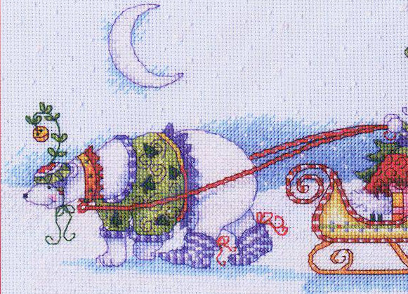 Снеговик, схема для вышивания крестом