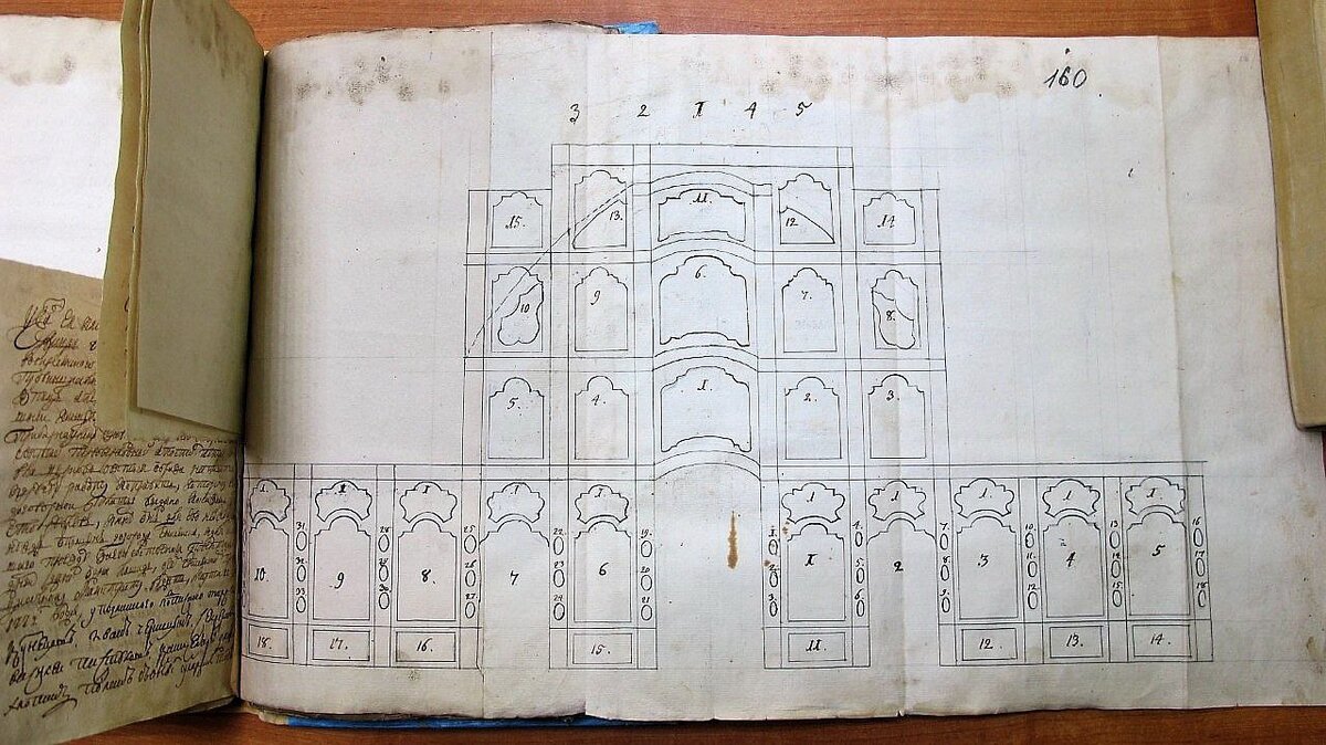 На фото: чертеж Петропавловского собора Барнаула, разрушенного в 1935 году (автор — Федор Клименко, АлтГУ)