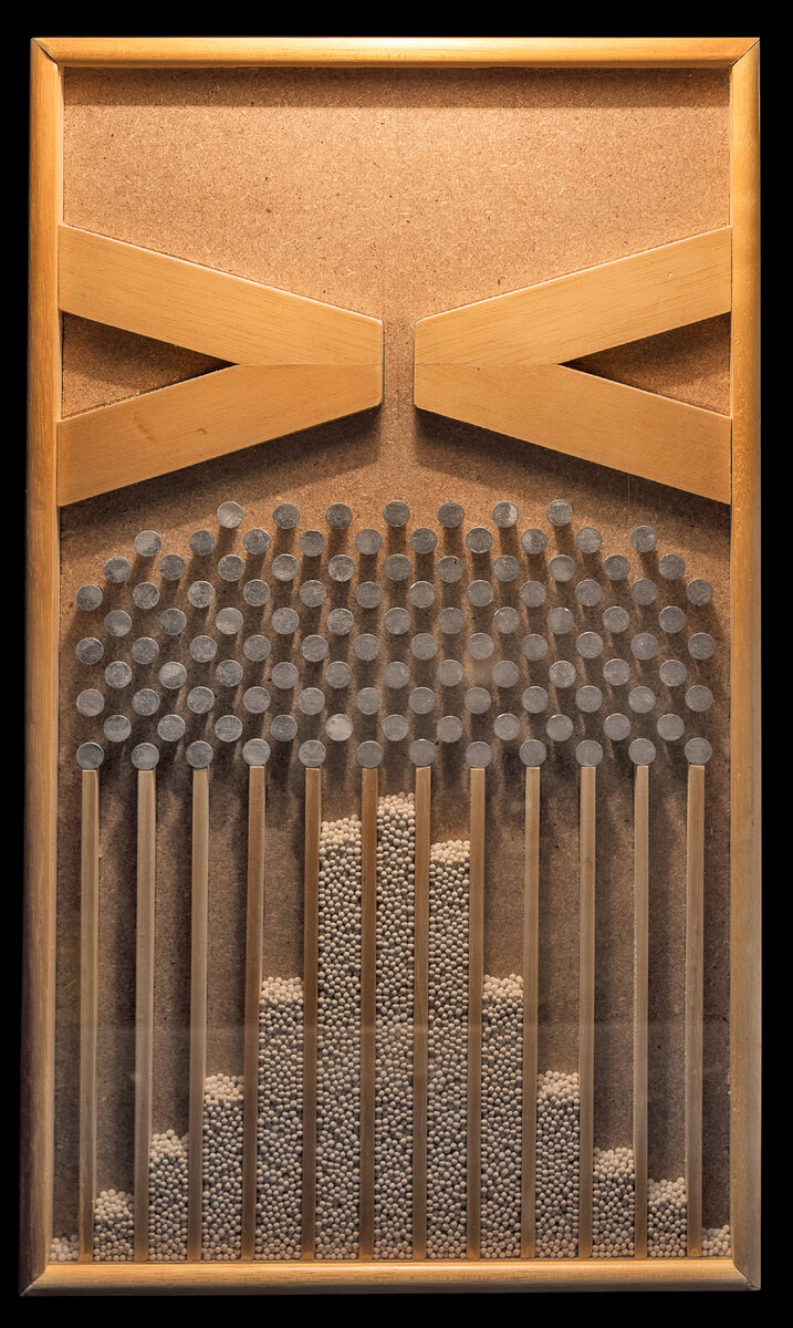 Доска Гальтона — материальное воплощение кривой Гаусса