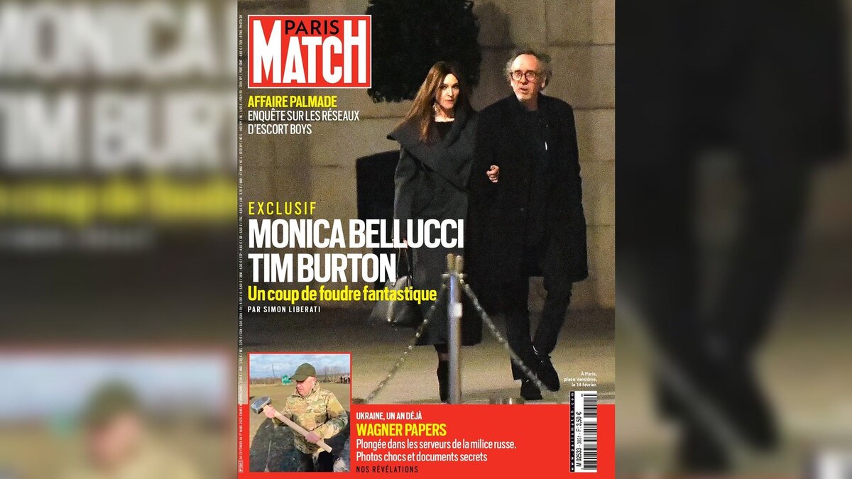    Тим Бертон и Моника Беллуччи на обложке Paris Match