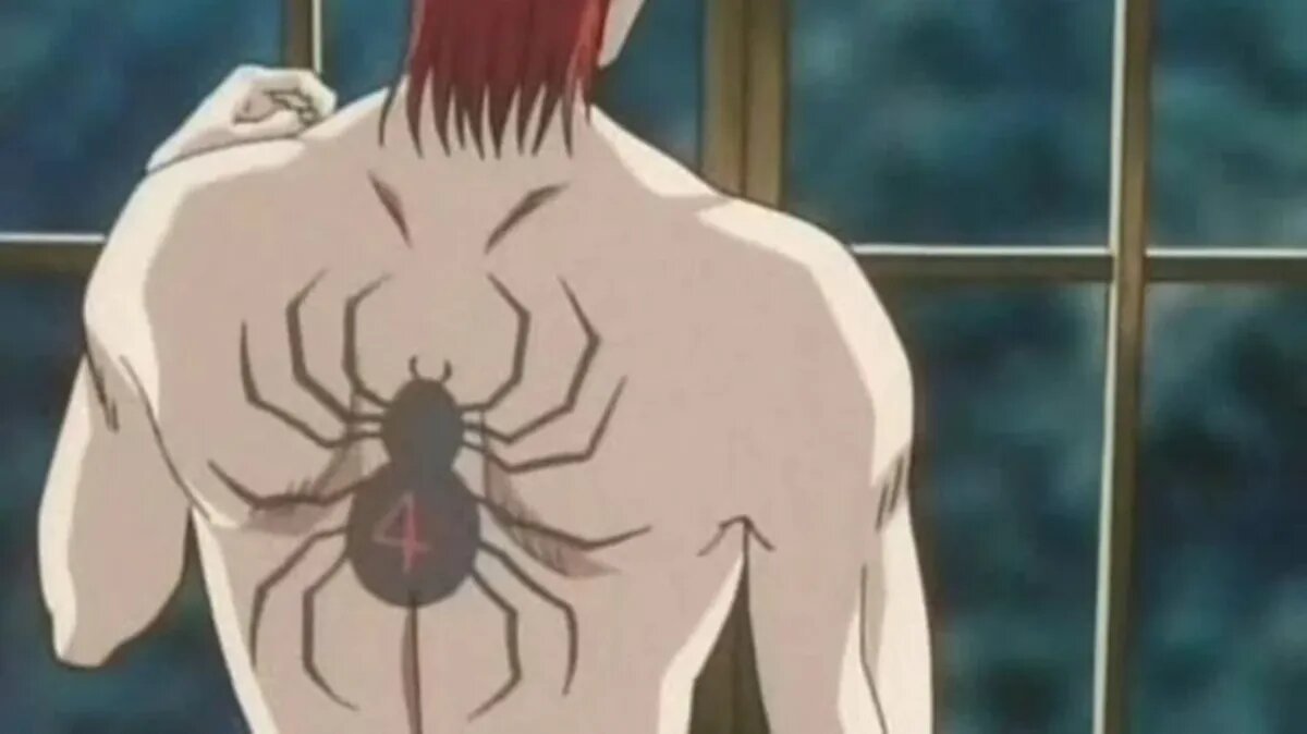 Именно такой паук украшает и спины представителей ЧВК «Редан». Фото: из мультсериала Hunter x Hunter/ Nippon Animation Co