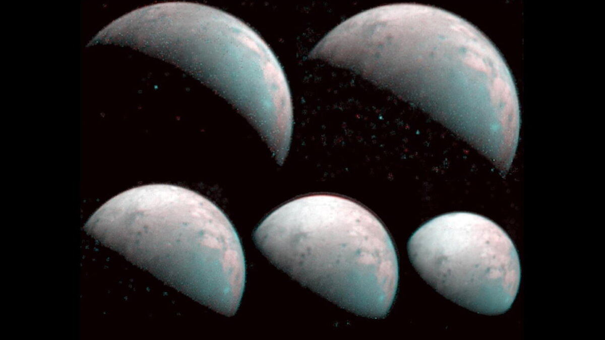 Снимки Юноны в инфрокрасном свете. Источник: NASA.