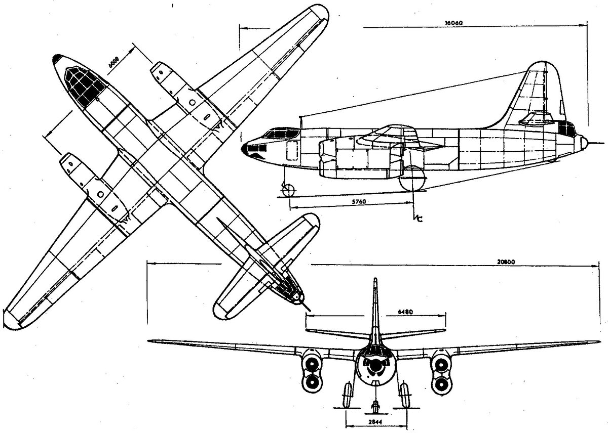 Схема бомбардировщика РБ-17. Источник фото: http://aviadejavu.ru/