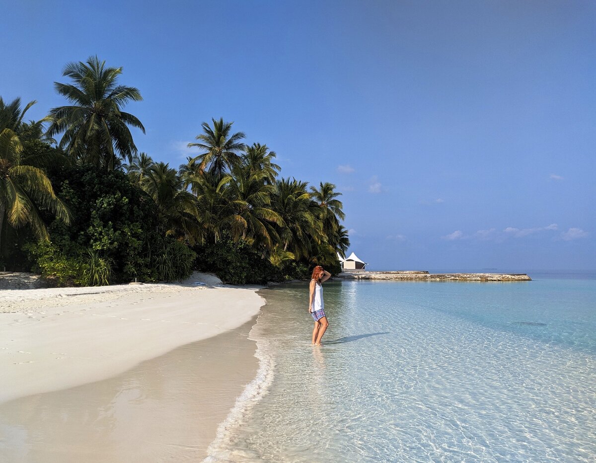 Белоснежный пляж на Мальдивах