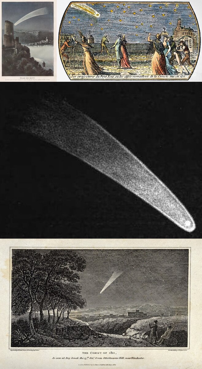 комета 1811. C/1811 f1 (большая комета). комета гравюра. C/1811 f1 (большая комета). комета 1812 года.