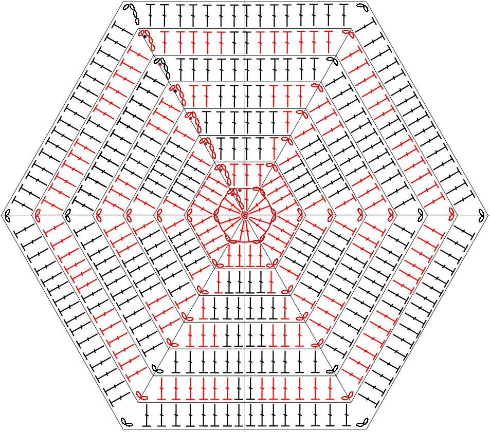 Схема вязания мотива. Взята с сайта  cleb.osnka.ru