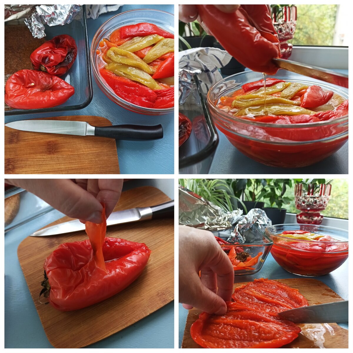 Печёный перец с чесночной заправкой