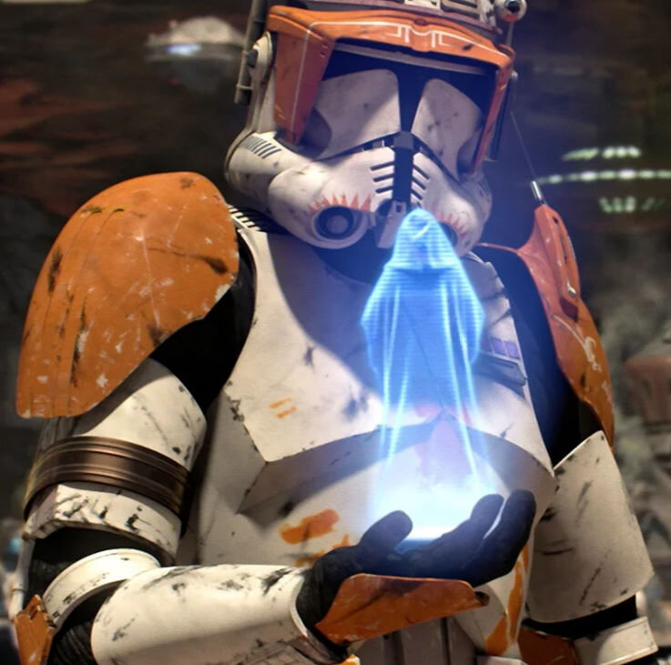 Клон-коммандер Коди, получает приказ 66